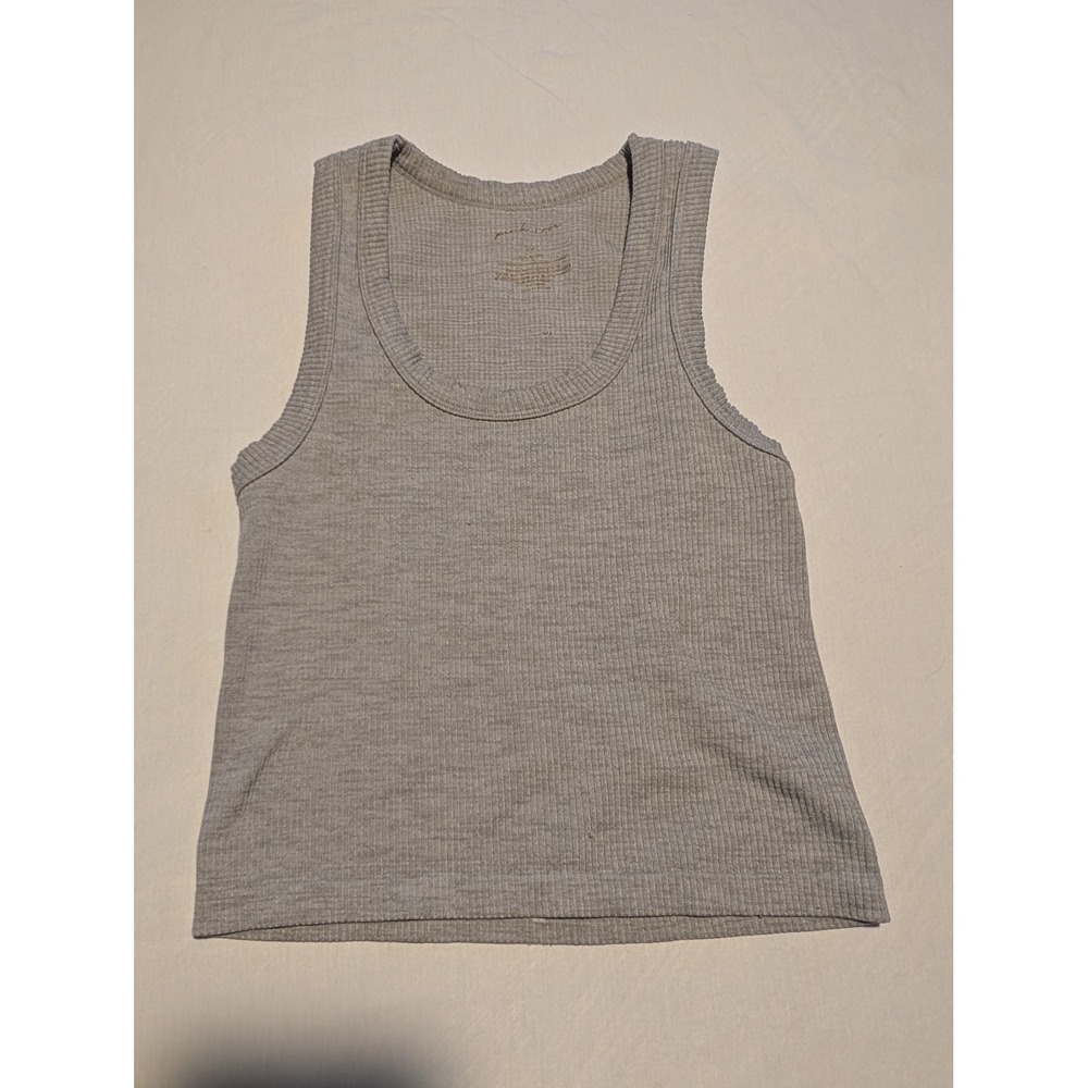 Pink Rose Girls Gray Ribbed Waffle Knit Tank Top Scoop Neck‎ Sleeveless S/M